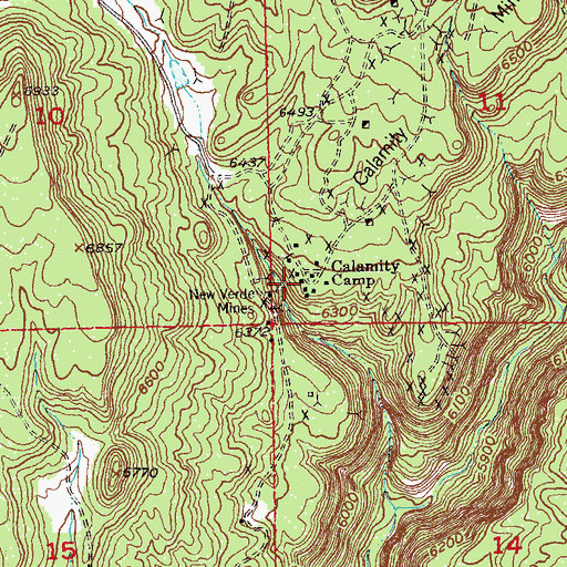 Topographic Map of Calamity Camp, CO