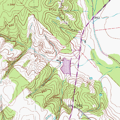 Topographic Map of Soil Conservation Service Site 8d Reservoir, TX