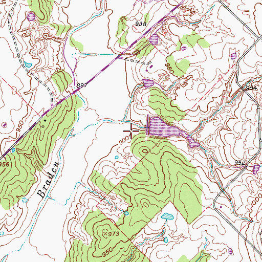 Topographic Map of Soil Conservation Service Site 10e Dam, TX