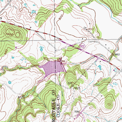 Topographic Map of Soil Conservation Service Site 31 Reservoir, TX