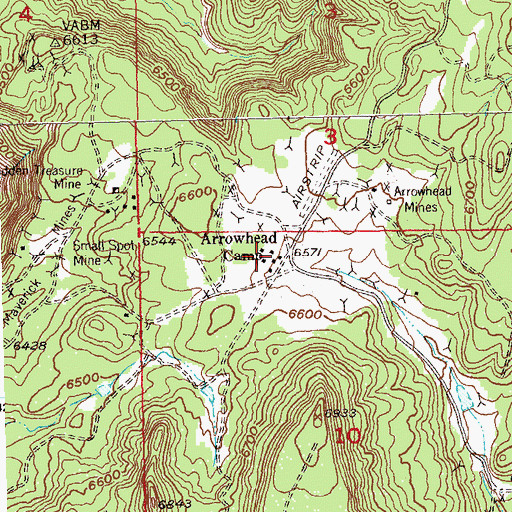 Topographic Map of Arrowhead Camp, CO