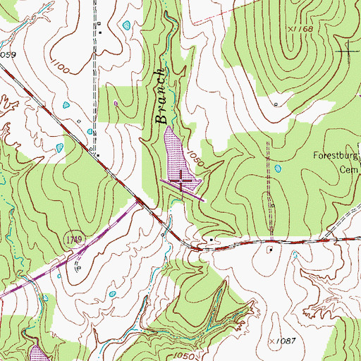 Topographic Map of Soil Conservation Service Site 9a Reservoir, TX