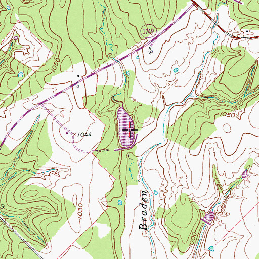 Topographic Map of Soil Conservation Service Site 9c Reservoir, TX