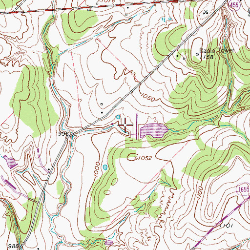 Topographic Map of Soil Conservation Service Site 9d Dam, TX
