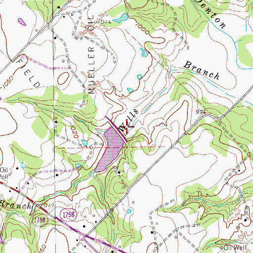 Topographic Map of Soil Conservation Service Site 1e Reservoir, TX