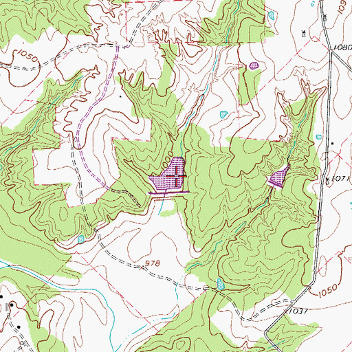 Topographic Map of Soil Conservation Service Site 1j Dam, TX