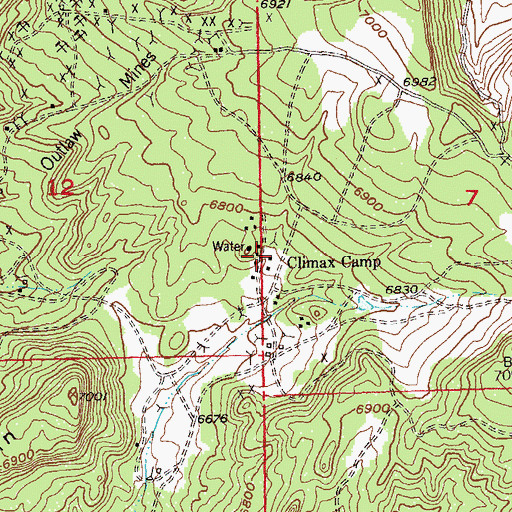 Topographic Map of Climax Camp, CO