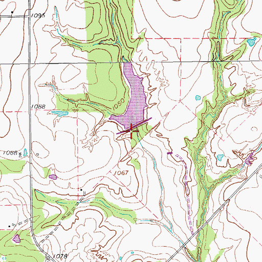 Topographic Map of Soil Conservation Service Site 2e1 Dam, TX