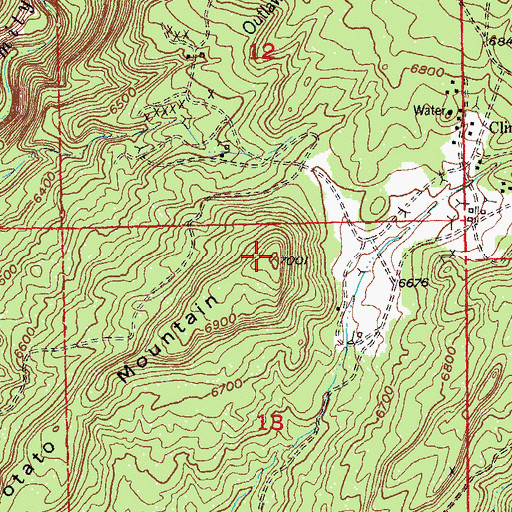 Topographic Map of Potato Mountain, CO
