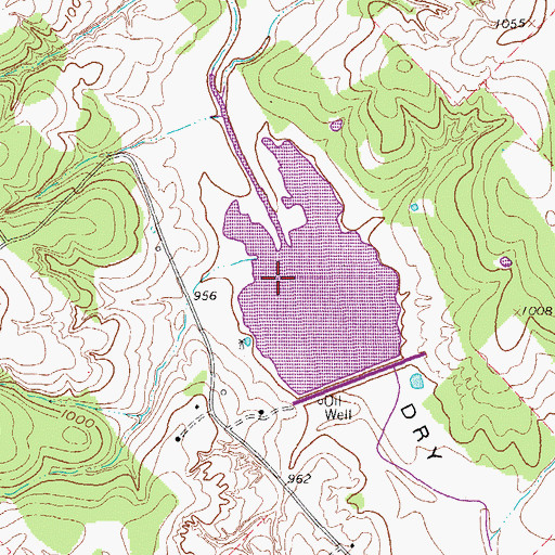 Topographic Map of Soil Conservation Service Site 3 Reservoir, TX