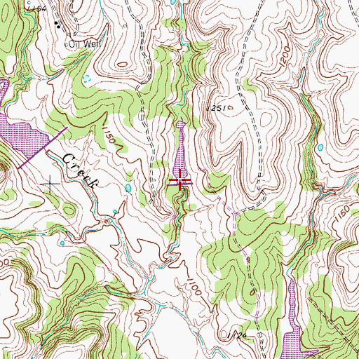 Topographic Map of Soil Conservation Service Site 7 Reservoir, TX
