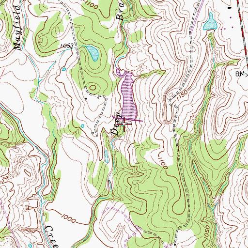 Topographic Map of Soil Conservation Service Site 10 Reservoir, TX