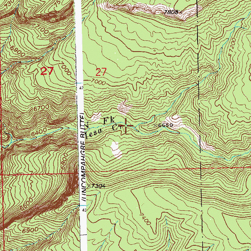Topographic Map of Deep Canyon, CO