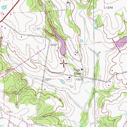 Topographic Map of Soil Conservation Service Site 1b2 Reservoir, TX