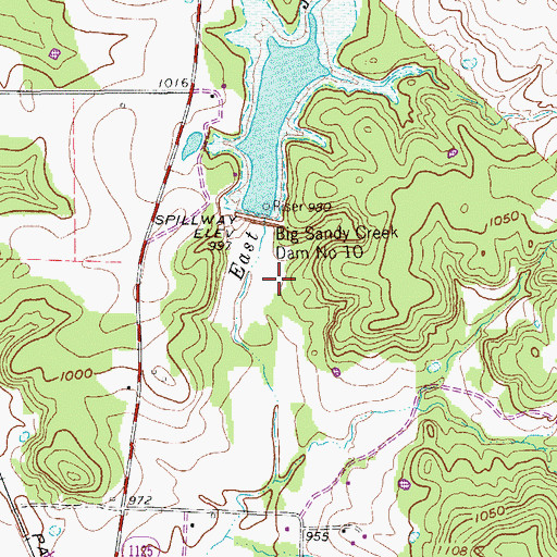 Topographic Map of Soil Conservation Service Site 10 Dam, TX