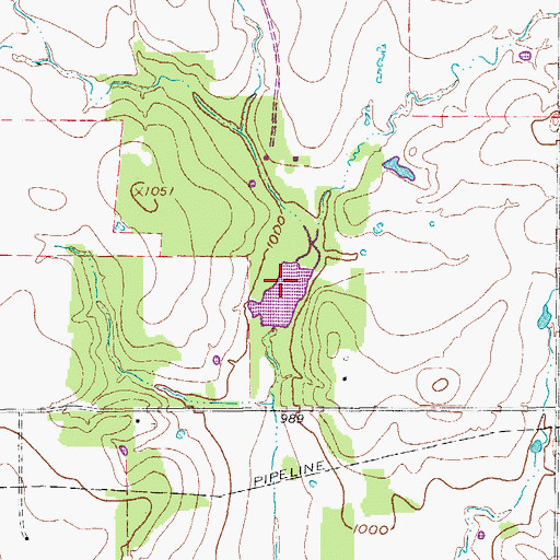 Topographic Map of Soil Conservation Service Site 5b Reservoir, TX