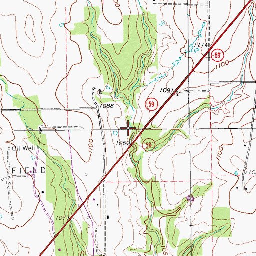 Topographic Map of Soil Conservation Service Site 1f Reservoir, TX