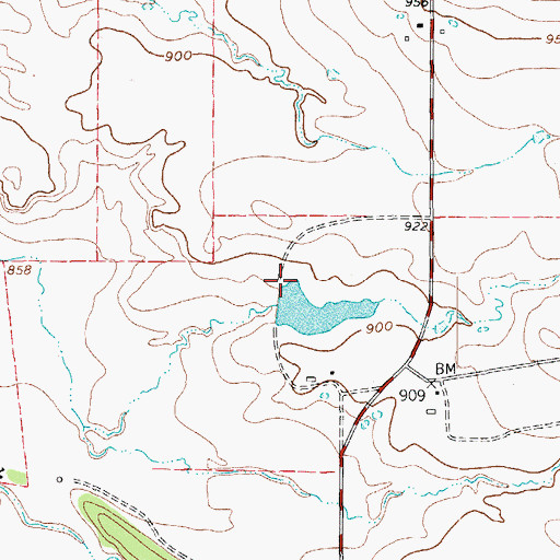 Topographic Map of Hinds Clark Lake Dam, TX