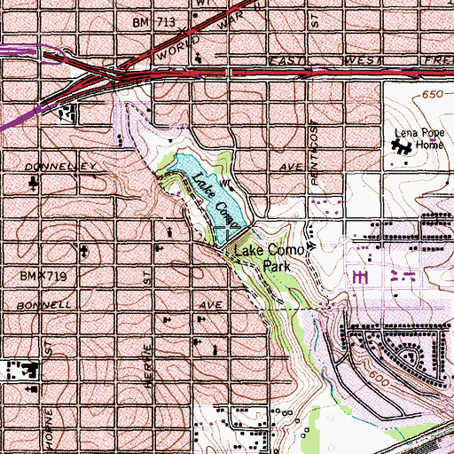 Topographic Map of Lake Como Dam, TX