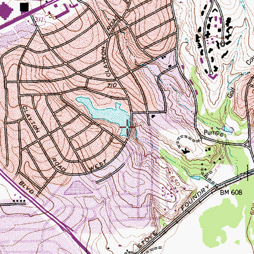 Topographic Map of Luther Lake, TX