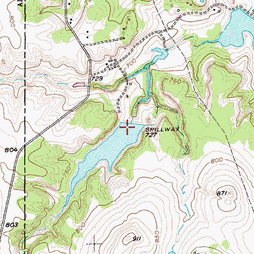 Topographic Map of Haywire Lake Number 2 Dam, TX