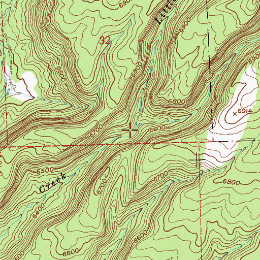 Topographic Map of Little Johnson Creek, CO