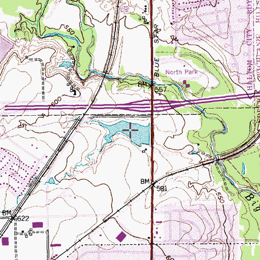 Topographic Map of Knapp Lake, TX