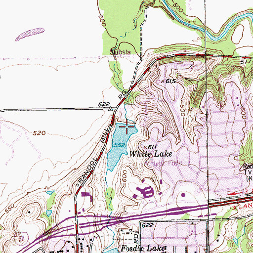 Topographic Map of White Lake Dam, TX