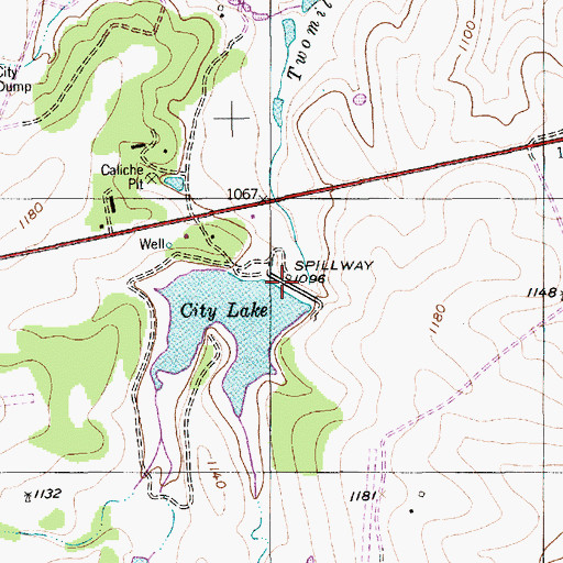 Topographic Map of City of Hamilton Dam, TX