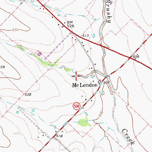 Topographic Map of Soil Conservation Service Site 8 Reservoir, TX