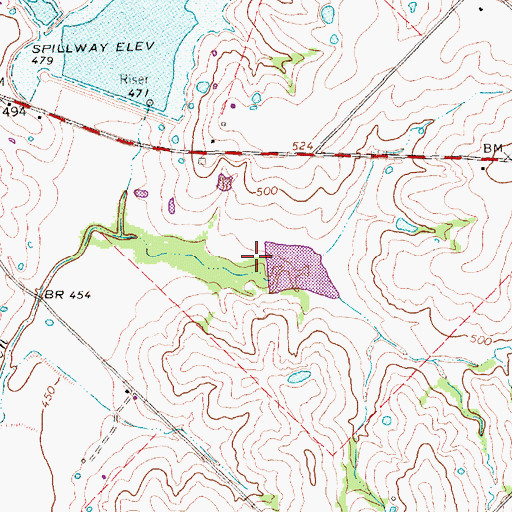Topographic Map of Soil Conservation Service Site 7 Dam, TX