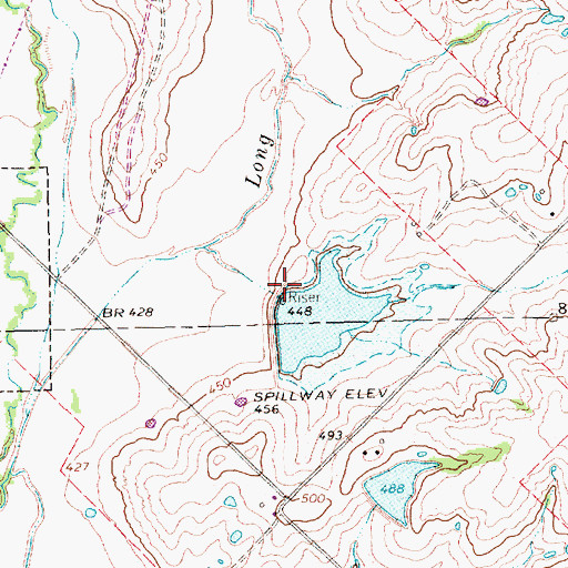 Topographic Map of Soil Conservation Service Site 8 Dam, TX