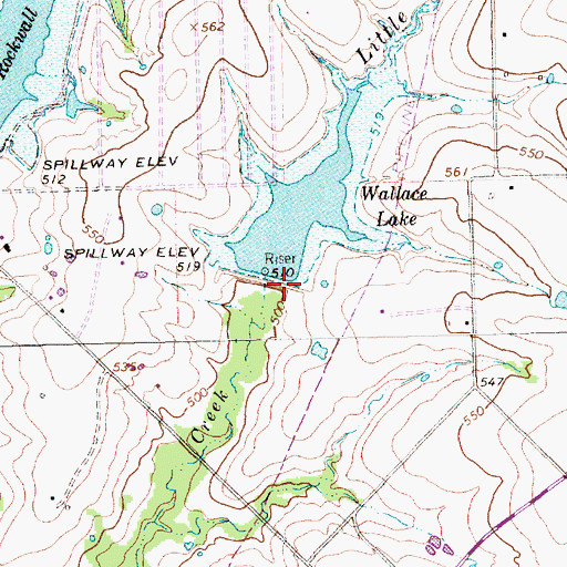 Topographic Map of Soil Conservation Service Site 5c Dam, TX