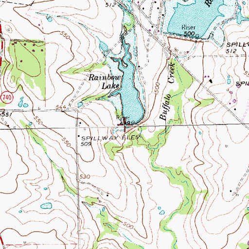 Topographic Map of Soil Conservation Service Site 5a Dam, TX