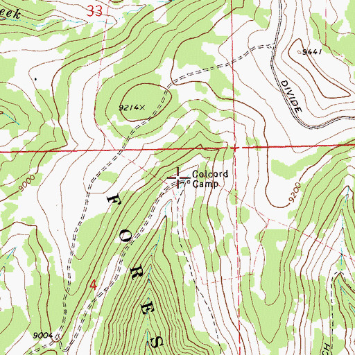 Topographic Map of Colcord Camp, CO