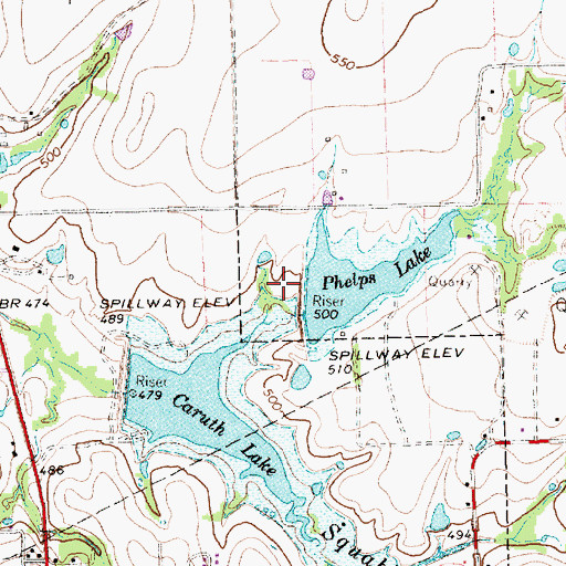 Topographic Map of Soil Conservation Service Site 4b Reservoir, TX