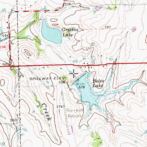 Topographic Map of Soil Conservation Service Site 4a Dam, TX