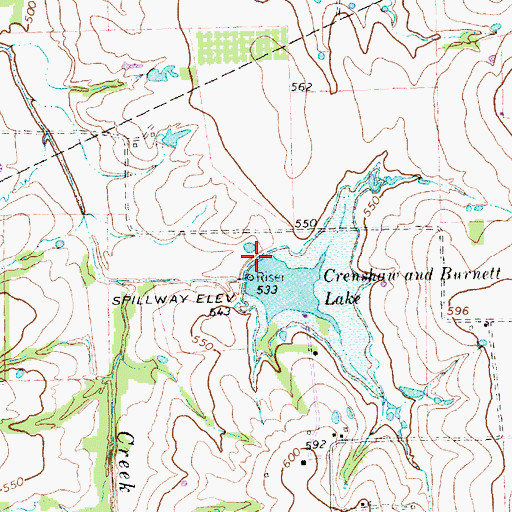 Topographic Map of Soil Conservation Service Site 3f Dam, TX