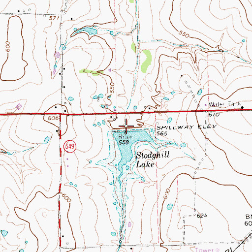 Topographic Map of Soil Conservation Service Site 3g Dam, TX
