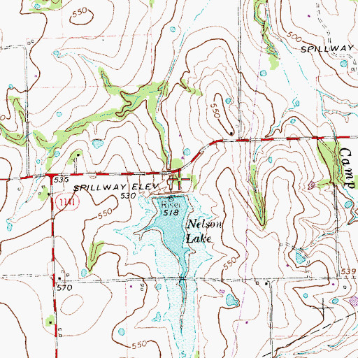 Topographic Map of Soil Conservation Service Site 3e Dam, TX