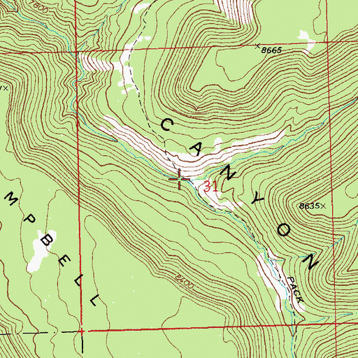 Topographic Map of U C Creek, CO