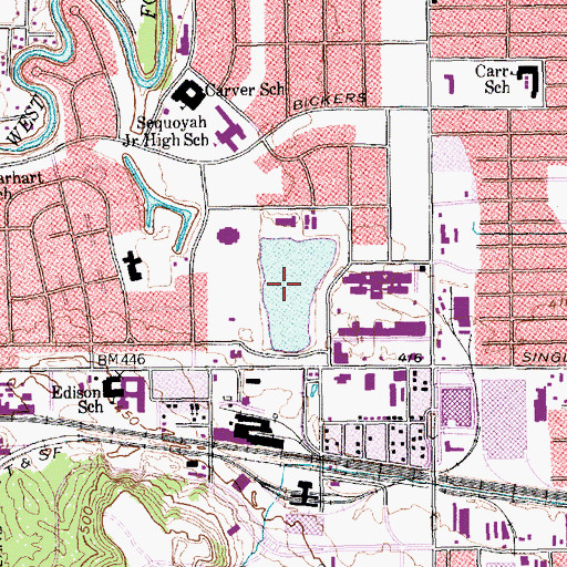 Topographic Map of West Dallas Housing Project Lake, TX