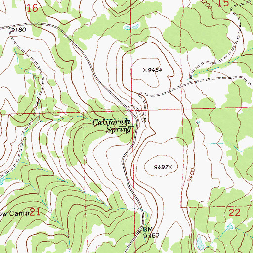 Topographic Map of California Spring, CO