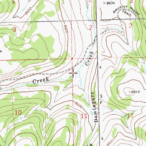 Topographic Map of Barklay Creek, CO