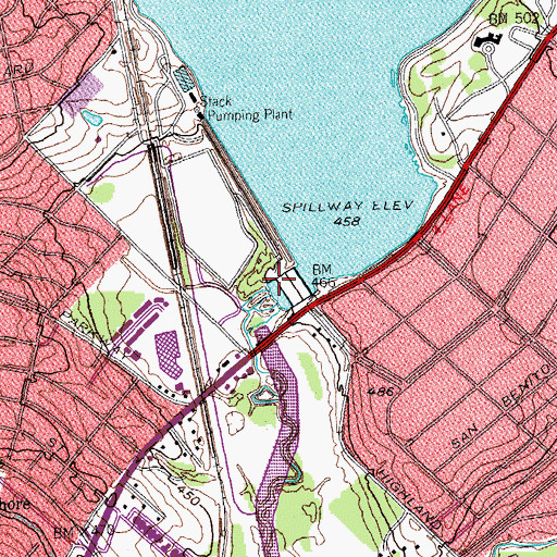 Topographic Map of White Rock Lake, TX