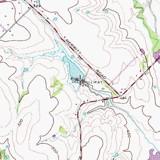 Topographic Map of Soil Conservation Service Site 12 Dam, TX