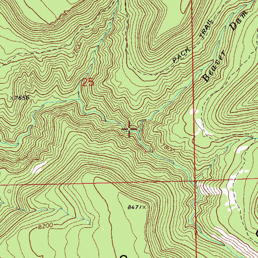Topographic Map of Beaver Dam Branch North Fork Mesa Creek, CO