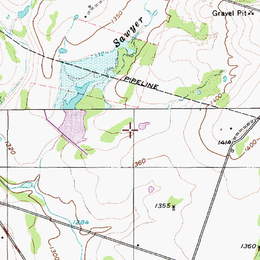 Topographic Map of Soil Conservation Service Site 18 Reservoir, TX