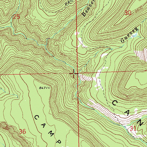 Topographic Map of Garvey Branch, CO