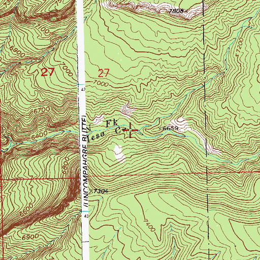 Topographic Map of Long Canyon, CO